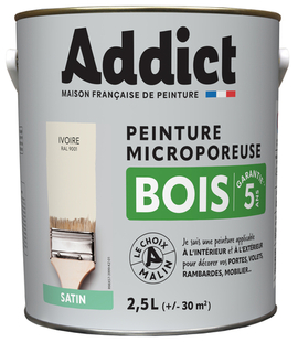 Peinture bois microporeuse intrieur-extrieur 2,5L blanc cass - Gedimat.fr