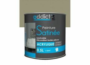 Peinture acrylique satinée ADDICT vert olive - pot de 0,5l - Gedimat.fr