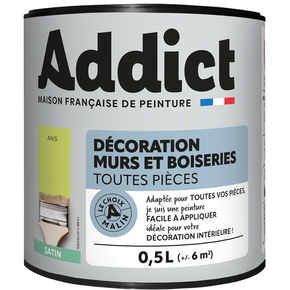 Peinture acrylique satine ADDICT anis - pot de 0,5l - Gedimat.fr