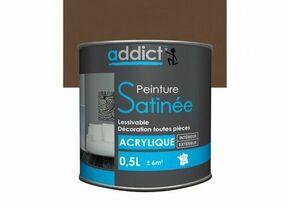 Peinture acrylique satinée ADDICT chocolat - pot de 0,5l - Gedimat.fr