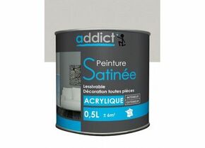 Peinture acrylique satinée ADDICT cendre - pot de 0,5l - Gedimat.fr