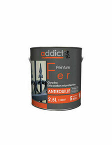Peinture fer antirouille ADDICT glycro brun noyer - pot de 2,5l - Gedimat.fr