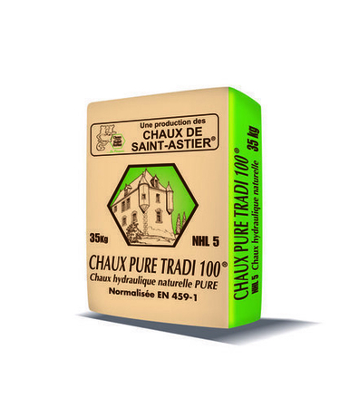 Chaux hydraulique naturelle PURE TRADI 100 NHL5 sac 35kg - Gedimat.fr