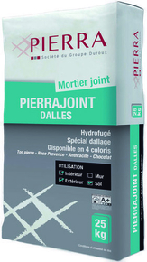Mortier joint pour dalles PIERRAJOINT sac de 25 kg coloris pierre - Gedimat.fr