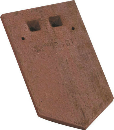 Tuile courte de faîtage FER DE LANCE 16x38 coloris rouge ancien - Gedimat.fr