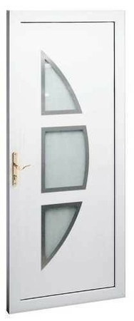 Porte d'entrée PVC PVC LAMBDA 3 avec isolation totale de 120mm droite poussant haut.2,00m larg.90cm blanc - Gedimat.fr
