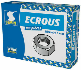 Ecrou - 6mm 10x10 - bote de 100 pices - Gedimat.fr