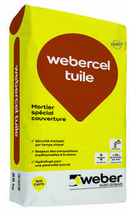 Mortier pour travaux de couverture WEBERCEL TUILE blanc cass - sac de 25kg - Gedimat.fr