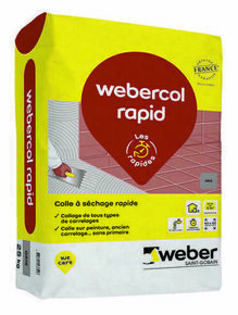 Mortier-colle pour carrelage WEBERCOL RAPID gris clair - sac de 25kg - Gedimat.fr