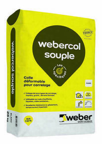 Mortier-colle dformable pour carrelage WEBERCOL SOUPLE blanc - sac de 25kg - Gedimat.fr