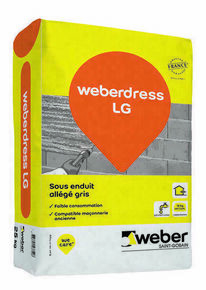 Sous-enduit allégé WEBERDRESS LG gris - sac de 25kg - Gedimat.fr