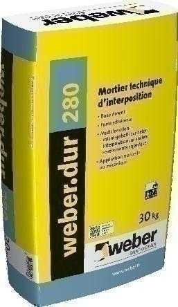 Mortier d'interposition WEBER.DUR 280 sac de 30kg - Gedimat.fr