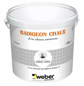 Enduit de parement BADIGEON CHAUX 207 beige clair - seau de 10kg - Gedimat.fr