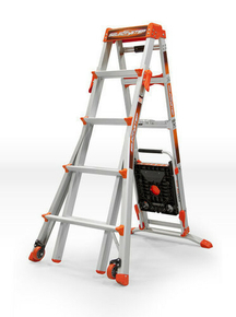 Escabeau Select Step 5-8 avec plateau porte outils magntique et 2 roues larg.de la base 65cm haut.maxi 2.44m - Gedimat.fr