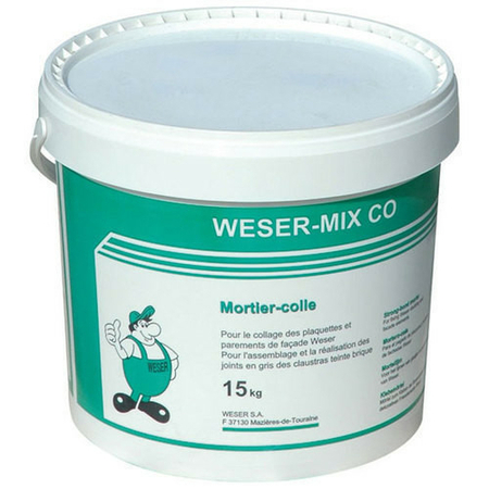 Mortier colle WESER MIX CO seau de 15kg gris - Gedimat.fr