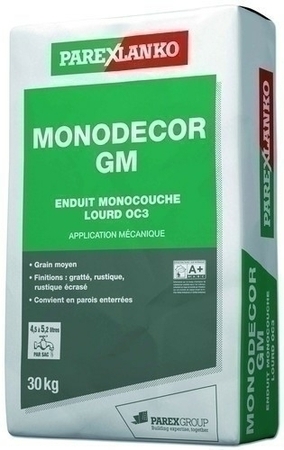 Enduit monocouche lourd grain moyen MONODECOR GM sac de 30kg coloris G65 - Gedimat.fr