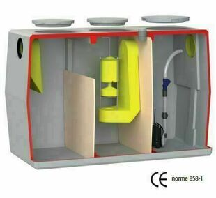Sparateur d'hydrocarbures bton classe 2 avec dbourbeur incorpor et compartiment pour relevage TN6 - 10L - Gedimat.fr