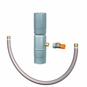 Récupérateur d'eau cylindrique avec raccord Gardena - préPATINA clair - D80mm - Gedimat.fr