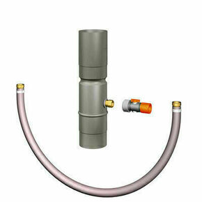 Récupérateur d'eau cylindrique avec raccord Gardena - préPATINA ardoise - D80mm - Gedimat.fr