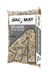 Mlange pour bton SACAMAT granulomtrie 0/12,5 mm - sac de 35kg - Gedimat.fr