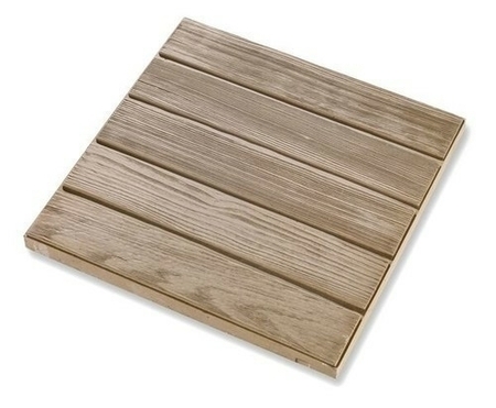 Dalle caillebotis RIVA en pierre reconstituée aspect bois ép.3,4cm dim.50x50cm ton chêne claire - Gedimat.fr