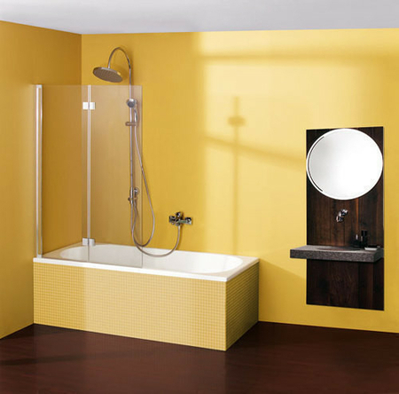 Ecran de baignoire 2 volets PROTECT haut.140cm larg.90cm verre transparent - Gedimat.fr