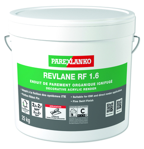 Enduit de parement organique REVLANE + IGNIGUGE RF G00 naturel - seau de 25kg - Gedimat.fr