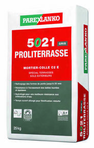 Mortier-colle 5021 PROLITERRASSE gris - sac de 25kg - Gedimat.fr