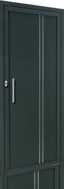 Porte d'entrée Aluminium LUDE gauche poussant haut.2,15m larg.90cm laqué gris - Gedimat.fr