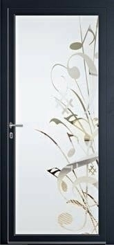 Porte d'entrée Aluminium MUSIA avec isolation totale de 140mm droite poussant haut.2,15m larg.90cm laqué blanc - Gedimat.fr