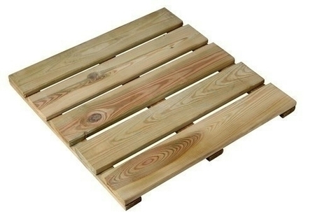 Dalle de terrasse Pin Sylvestre face lisse dim.50x50cm ép.32mm - Gedimat.fr
