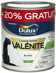 Laque VALENITE satin blanc - pot de 2l+20% - Gedimat.fr