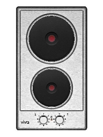 Domino 2 plaques électriques VIVA 30cm acier-inox - Gedimat.fr