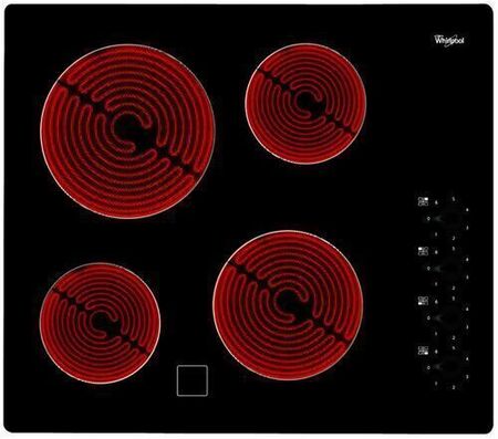 Plaque de cuisson vitrocéramique 4 zones radians WHIRLPOOL 60 cm coloris noir - Gedimat.fr