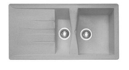 Evier à encastrer 1 bac 1/2 + 1 égouttoir MIDWAY en SMC larg.50cm long.86cm platinum - Gedimat.fr