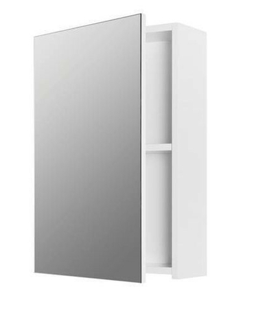 Armoire de toilette OURAL en panneau 1 porte miroir haut.60cm larg.17cm long.40cm gris blanc brillant - Gedimat.fr