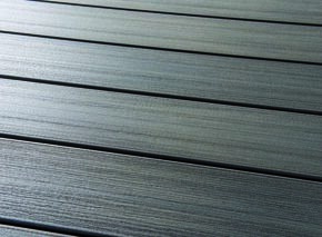 Lame de terrasse bois composite ELEGANCE structure veine bois gris anthracite - 23x180mm 4m - Gedimat.fr