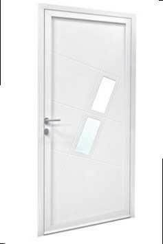 Porte d'entrée LIMA en aluminium droite poussant haut.2,00m larg.90cm laqué blanc - Gedimat.fr