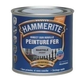 Peinture antirouille DIRECT SUR ROUILLE pot de 250ml aspect martel coloris gris argent - Gedimat.fr