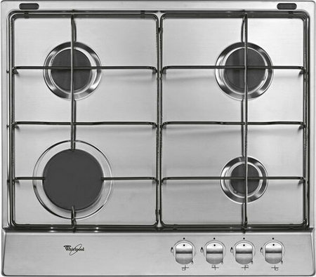 Plaque de cuisson 4 feux gaz (1000W, 2 x 1750W, 3000W) WHIRLPOOL 60cm coloris inox - Gedimat.fr