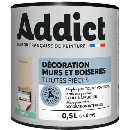 Peinture acrylique satin 0.5 l castor - Gedimat.fr