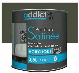Peinture acrylique satinée ADDICT manganèse - pot de 0,5l - Gedimat.fr