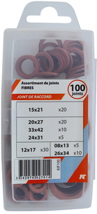 Coffret de 100 joints plats en fibre rouge - Gedimat.fr