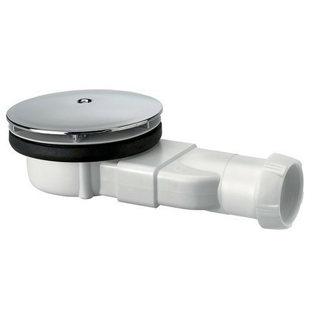 Bonde de douche extra-plate en ABS chromé diam.118mm WIRQUIN sortie horizontale - Gedimat.fr