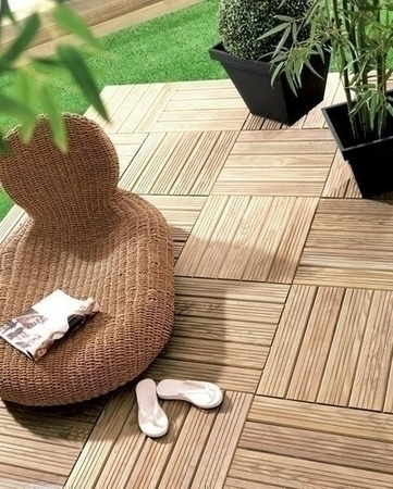 Dalle de terrasse Pin Maritime sans noeud face striée dim.50x50cm ép.44mm - Gedimat.fr