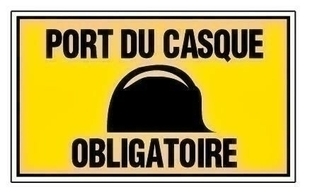Panneau port du casque obligatoire rigide - 330x200mm - Gedimat.fr
