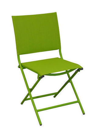 Chaise GLOBE alu dim.85x45x54cm toile vert mousse - Gedimat.fr
