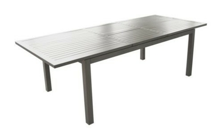 Table aluminium trieste 180/240cm gris brush - Gedimat.fr
