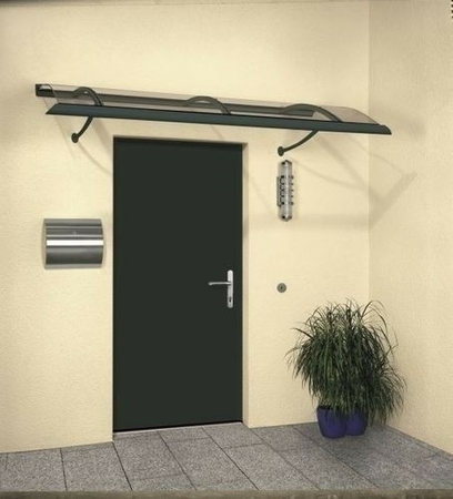 Porte d'entrée TOMSK en acier laqué gauche poussant haut.2,15m larg.90cm gris - Gedimat.fr