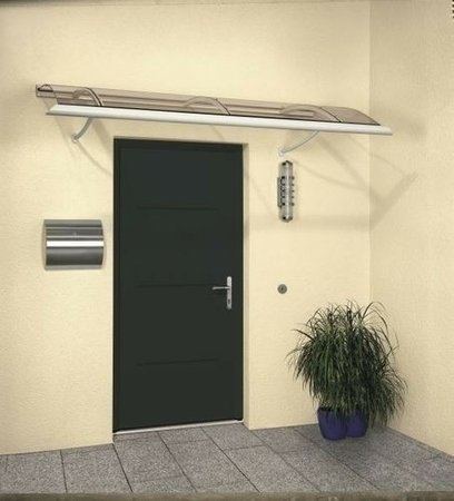 Porte d'entrée TENGUIZ en acier laqué droite poussant haut.2,15m larg.90cm gris - Gedimat.fr